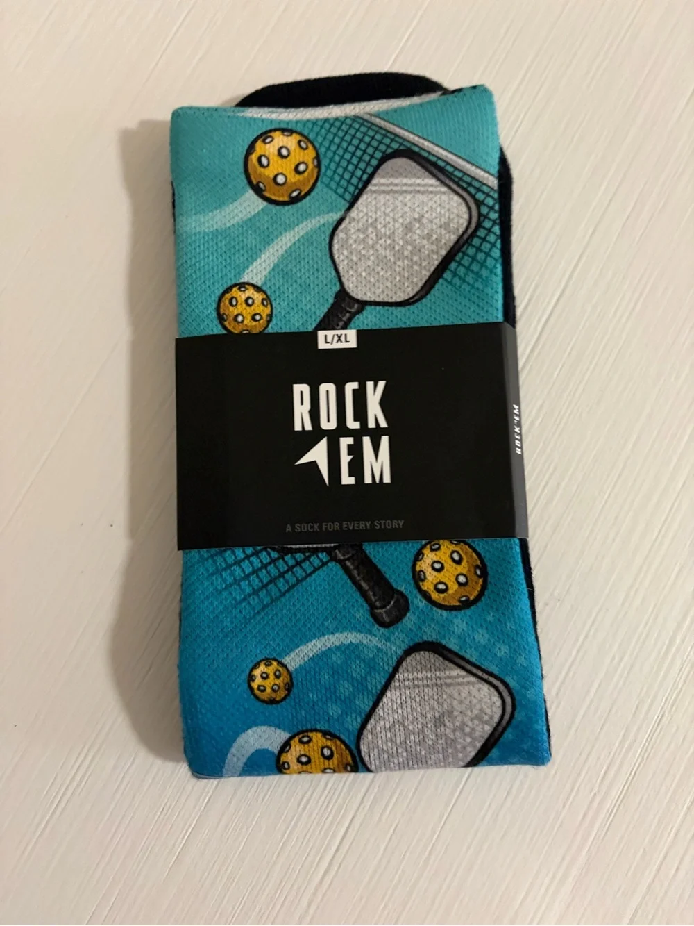 🎾🏓Unisex Viral Blue & Teal Pickleball Socks - L/XL 🏓🎾